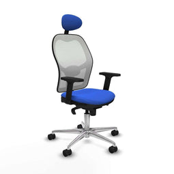 Piqueras y Crespo 2D086N1 - Bureaustoel - Verstelbare hoogte met hoofdsteun - Blauw