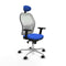 Piqueras y Crespo 2D086N1 - Bureaustoel - Verstelbare hoogte met hoofdsteun - Blauw