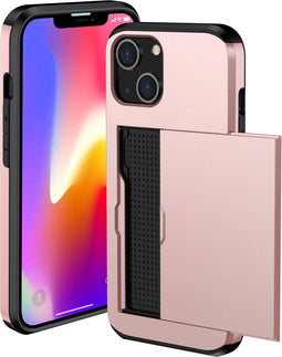 imoshion Hoesje Geschikt voor iPhone 14 Hoesje - Ruimte voor 2 pasjes - imoshion Backcover met pasjeshouder - Rosé Goud