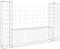 vidaXL - Schanskorf - U-vormig - met - 5 - palen - 500x20x200 - cm - ijzer