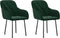 vidaXL - Eetkamerstoelen - 2 - st - fluweel - donkergroen