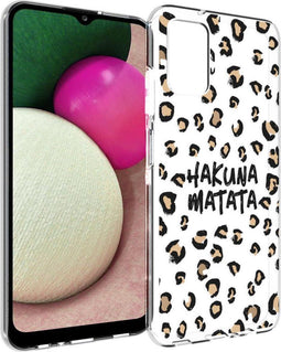 iMoshion Hoesje Geschikt voor Samsung Galaxy A03s Hoesje Siliconen - iMoshion Design hoesje - Bruin / Zwart / Transparant / Hakuna Matata
