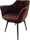 Eetkamerstoel Glendale - 68x61x85 cm - Cognac bruin - Velours/metaal