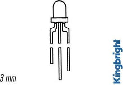 L-115WEGW LED 3mm ROOD/GROEN WIT DIFFUUS 50mcd (L-115WEGW)
