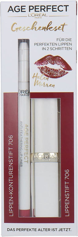 L'Oréal Age Perfect Lipstick + Lipliner Cadeauset - 706 Perfect Burgundy