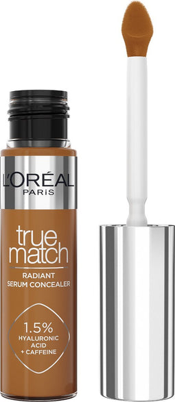 L'Oréal Paris True Match Radiant Serum Concealer - Geschikt voor de gevoelige huid - Verrijkt met 1,5% hyaluronzuur en cafeïne voor hydratatie en verfrissing - Medium dekking - Stralende finish - Verzorgt als een oogserum - 9N - 11 ml