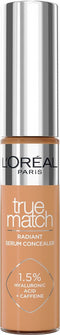 L'Oréal Paris True Match Radiant Serum Concealer - Geschikt voor de gevoelige huid - Verrijkt met 1,5% hyaluronzuur en cafeïne voor hydratatie en verfrissing - Medium dekking - Stralende finish - Verzorgt als een oogserum - 8N - 11 ml