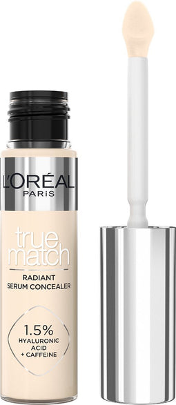 L'Oréal Paris True Match Radiant Serum Concealer - Geschikt voor de gevoelige huid - Verrijkt met 1,5% hyaluronzuur en cafeïne voor hydratatie en verfrissing - Medium dekking - Stralende finish - Verzorgt als een oogserum - 2R - 11 ml