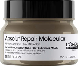 L’Oréal Professionnel Absolut Repair Molecular Rinse-Off Masker – Herstellende en versterkende werking - Voor zeer beschadigd haar - 250ml