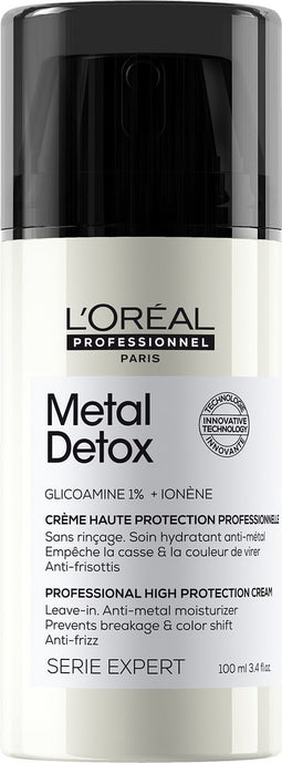 L'Oréal Professionnel Metal Detox Leave-in Crème – Beschermende crème tegen UV & hitte – Voor beschadigd haar – 100ml