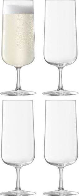 L.S.A. - Arc Champagneglas 240 ml Set van 4 Stuks - Glas - Transparant