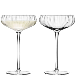 L.S.A. Aurelia Champagne Saucer 10oz Clear Optic x 2 - Transparent / Glass