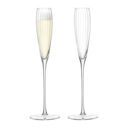 L.S.A. Aurelia Grand Champagne Flute 6oz Clear Optic x 2 - Transparent / Glass