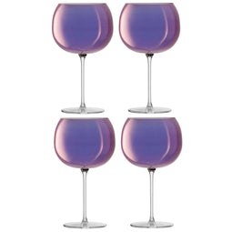 L.S.A. Aurora Balloon Glass 680 ml Polar Violet x 4 - Purple / Glass