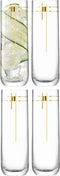 L.S.A. - Century Highball Glas 420 ml Set van 4 Stuks - Glas - Goud