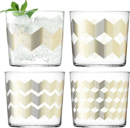 L.S.A. Chevron Glazen - 310 ml - Set van 4 Stuks