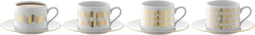 L.S.A. Chevron Theekop en Schotel - 250 ml - Set van 4 Stuks
