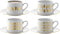 L.S.A. Chevron Theekop en Schotel - 250 ml - Set van 4 Stuks