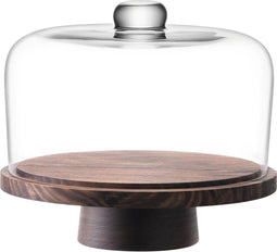 L.S.A. - City Serveerplateau op Voet met Stolp ø 26 cm - Hout - Transparant