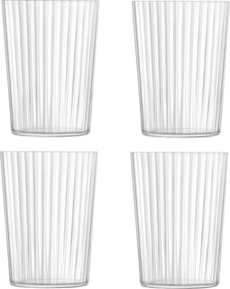 L.S.A. - Gio Line Tumbler Glas 560 ml Set van 4 Stuks - Glas - Transparant