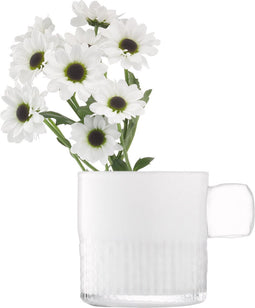 L.S.A. - Handle Theelichthouder 9 cm - Glas - Wit -