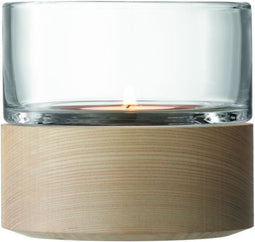 L.S.A. Lotta Woonaccessoires Waxinelichthouder Met Houten Voet 22,5 Cm