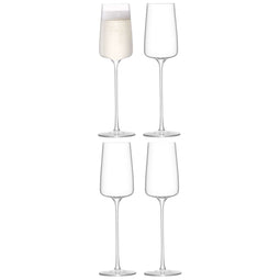 L.S.A. Metropolitan Champagne Flute 230 ml Clear x 4 - Transparent / Glass
