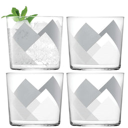 L.S.A. Peaks Tumbler 310 ml Graphite x 4 - Grey / Glass
