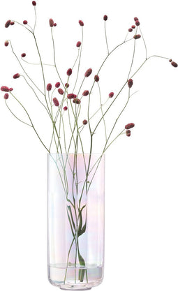 L.S.A. - Pearl Kandelaar met Kaars 28,5 cm - Glas - Wit