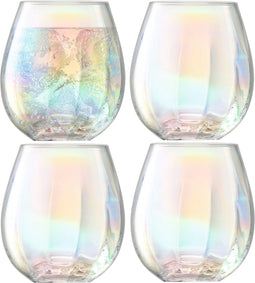 L.S.A. - Pearl Tumbler Glas 425 ml Set van 4 Stuks - Glas - Transparant -
