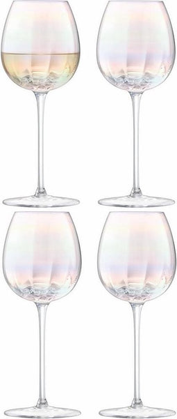 L.S.A. Pearl Wijnglazen Witte Wijn - 325 ml - Set van 4 Stuks - Parelmoer