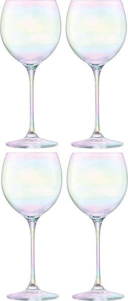 L.S.A. - Polka Balloon Glas 525ml Mother of Pearl Set van 4 Stuks - Glas - Transparant -