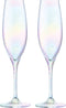 L.S.A. - Polka Champagne Flute 225ml Mother of Pearl Set van 4 Stuks - Glas - Transparant