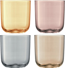 L.S.A. - Polka Tumbler 420ml Mother of Pearl Set van 4 Stuks - Glas - Transparant -