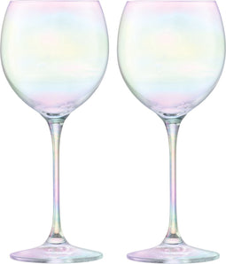 L.S.A. - Polka Wijn Glas 400ml Set van 4 Stuks Assorti - Transparant