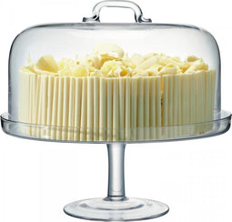 L.S.A. - Serve Serveerschaal op Voet met Stolp ø 34,5 cm - Glas - Transparant