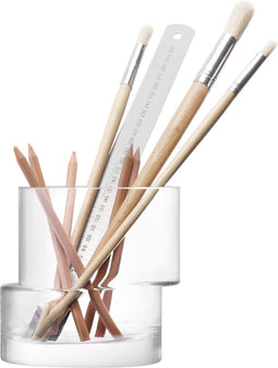 L.S.A. - Tier Kandelaar met Kaars 13,5 cm - Glas - Transparant