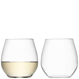 L.S.A. Wine Stemless White Wine Glass 13oz Clear x 2 - Transparent / Glass