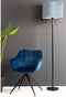 Light & Living Cilinder Lampenkap Velours - Petrol Blue - Ø40x30cm - voor Tafellampen, Staande lamp, Hanglampen