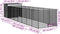vidaXL - Hondenhok - met - ren - 214x865x181 - cm - gegalvaniseerd - staal - antraciet