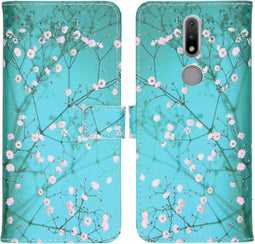 iMoshion Hoesje Geschikt voor Nokia 2.4 Hoesje Met Pasjeshouder - iMoshion Design Softcase Bookcase - Meerkleurig / Blossom
