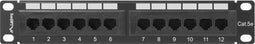 Lanberg PPU5-9012-B - Patchpaneel - 12 RJ-45 poorten Cat5e - Zwart