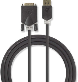 Nedis CCBP37200AT20 - DVI-D naar DisplayPort Kabel - 200cm - Grijs