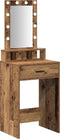 vidaXL - Kaptafel - met - LED-verlichting - - - Oud - Hout - - - 50x41x140 - cm