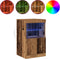vidaXL - Dressoir - met - LED-verlichting - Oud - Hout - 41x37x67 - cm
