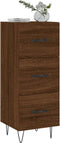 vidaXL - Dressoir - 34,5x34x90 - cm - bewerkt - hout - bruin - eikenkleur