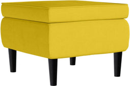 vidaXL - Kruk - met - houten - poten - fluweel - geel