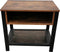 Nachtkastje bijzettafel Stoer - industrieel vintage - 55 cm hoog - zwart metaal bruin hout