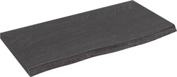 vidaXL - Wastafelblad - 60x30x2 - cm - behandeld - massief - hout - donkerbruin