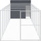 vidaXL - Hondenhok - met - ren - 214x865x181 - cm - gegalvaniseerd - staal - antraciet